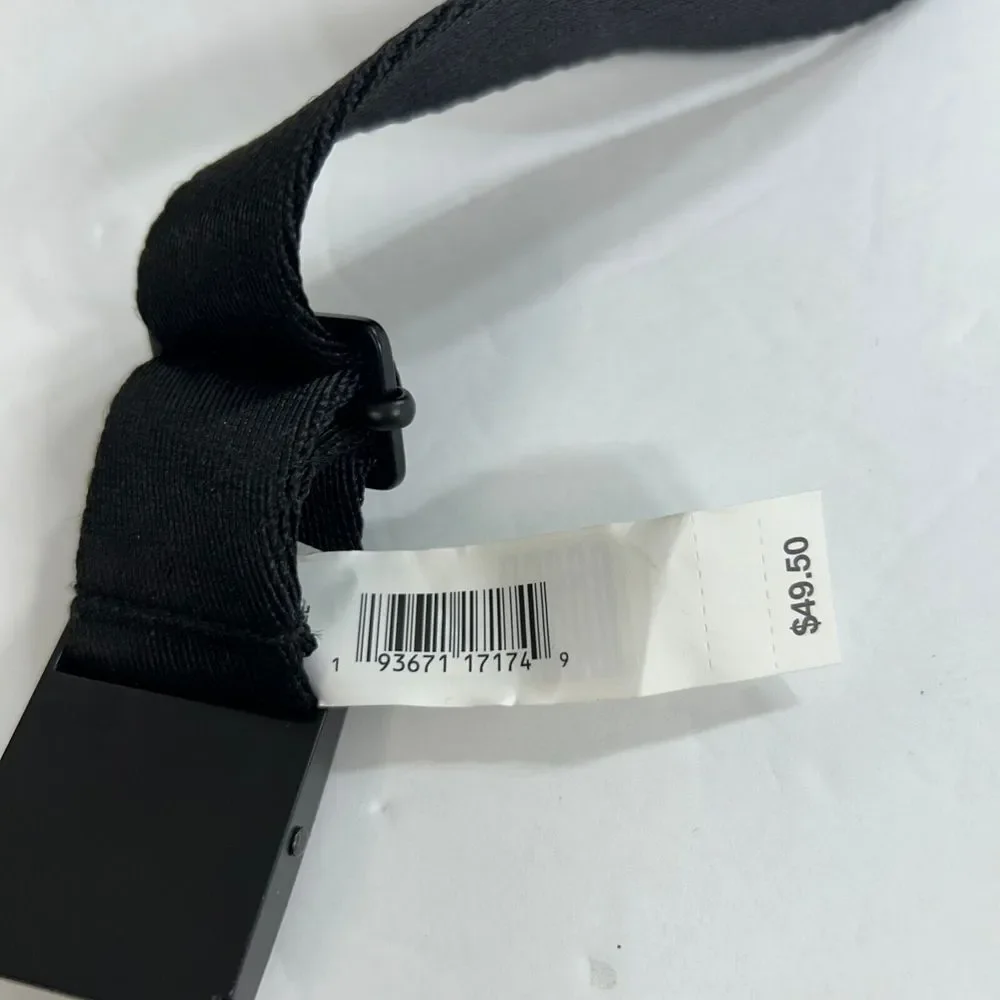 Kenneth Cole‎ Reaction Adjustable Web Belt Mens One Size Black Leather Trim